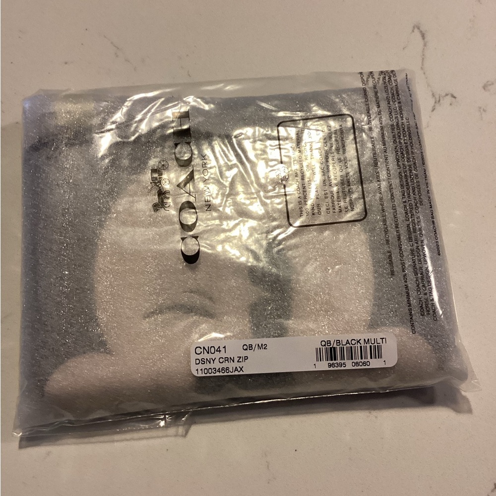 Coach Black and White Winking Mickey Wristlet